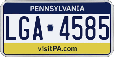 PA license plate LGA4585