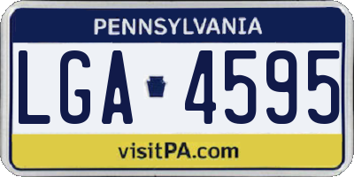 PA license plate LGA4595