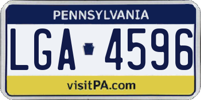 PA license plate LGA4596