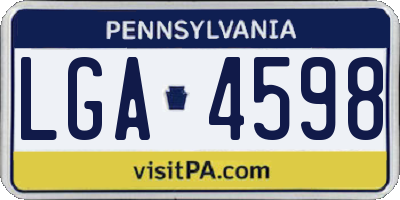 PA license plate LGA4598