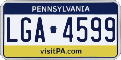 PA license plate LGA4599