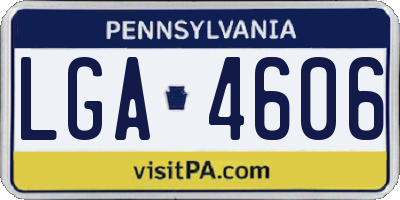 PA license plate LGA4606