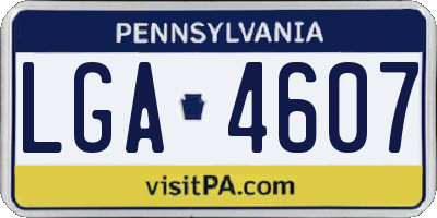 PA license plate LGA4607