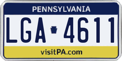 PA license plate LGA4611