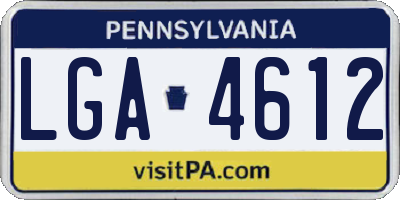 PA license plate LGA4612