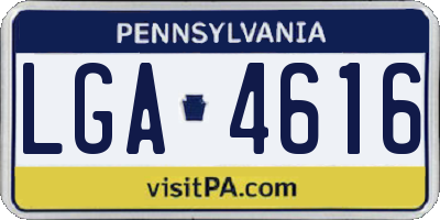 PA license plate LGA4616