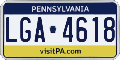 PA license plate LGA4618