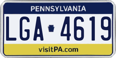 PA license plate LGA4619