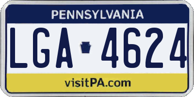 PA license plate LGA4624