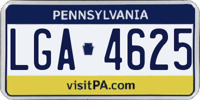 PA license plate LGA4625