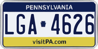 PA license plate LGA4626