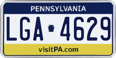 PA license plate LGA4629