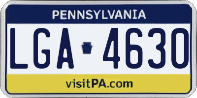 PA license plate LGA4630