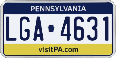 PA license plate LGA4631