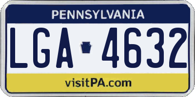 PA license plate LGA4632