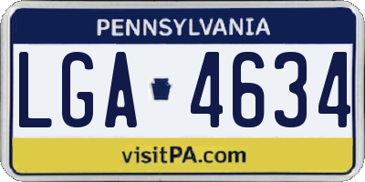 PA license plate LGA4634