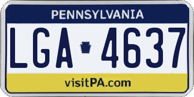 PA license plate LGA4637