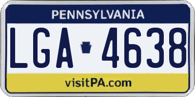 PA license plate LGA4638