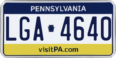 PA license plate LGA4640