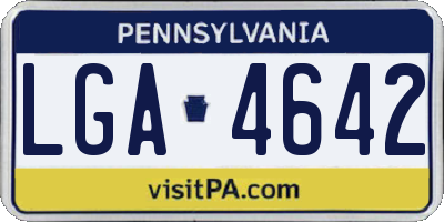 PA license plate LGA4642
