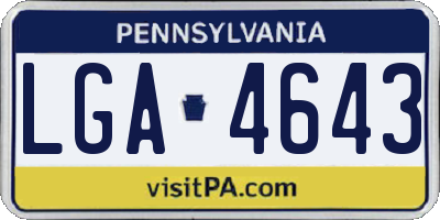 PA license plate LGA4643