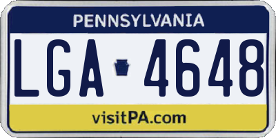 PA license plate LGA4648