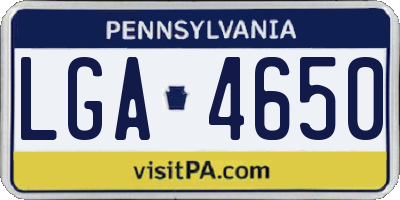 PA license plate LGA4650