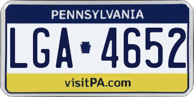 PA license plate LGA4652