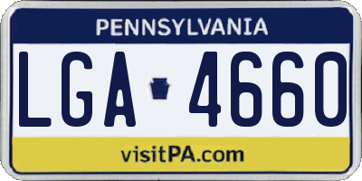 PA license plate LGA4660