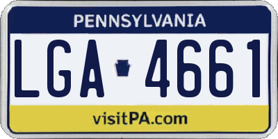 PA license plate LGA4661