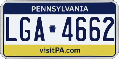 PA license plate LGA4662