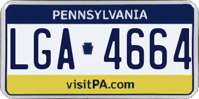 PA license plate LGA4664