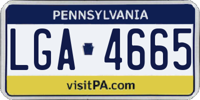 PA license plate LGA4665