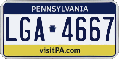PA license plate LGA4667