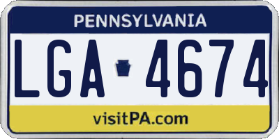 PA license plate LGA4674