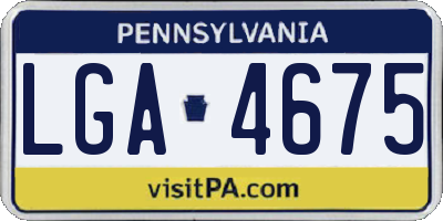 PA license plate LGA4675