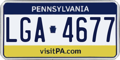 PA license plate LGA4677