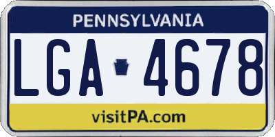 PA license plate LGA4678