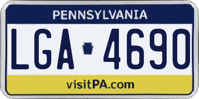 PA license plate LGA4690