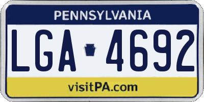 PA license plate LGA4692