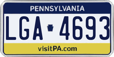 PA license plate LGA4693