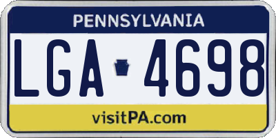 PA license plate LGA4698