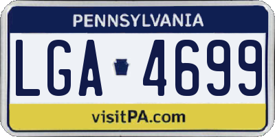 PA license plate LGA4699