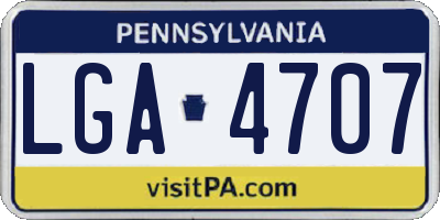 PA license plate LGA4707