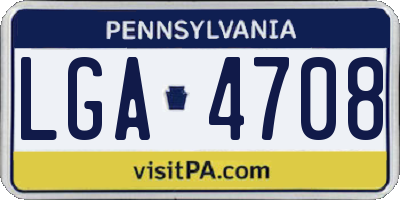 PA license plate LGA4708