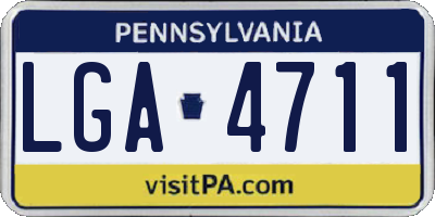 PA license plate LGA4711