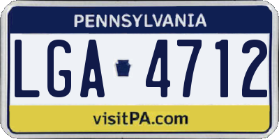 PA license plate LGA4712