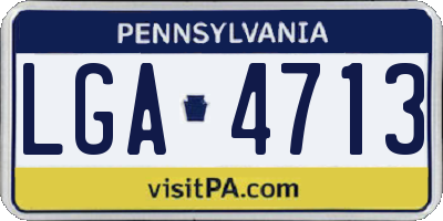 PA license plate LGA4713