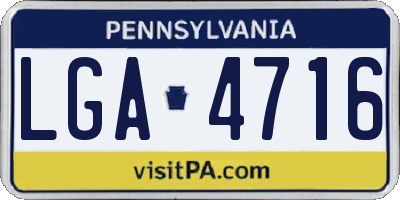 PA license plate LGA4716