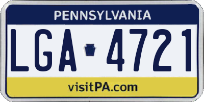 PA license plate LGA4721